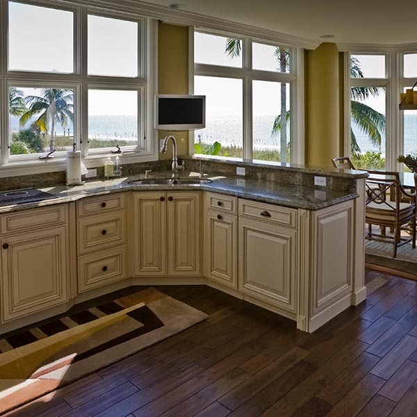 Interior beach house kitchen